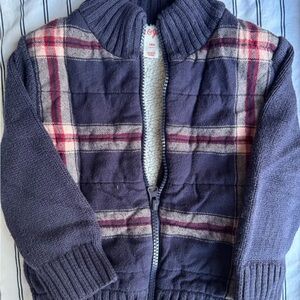 Cat & Jack Navy Plaid Kids Hoodie